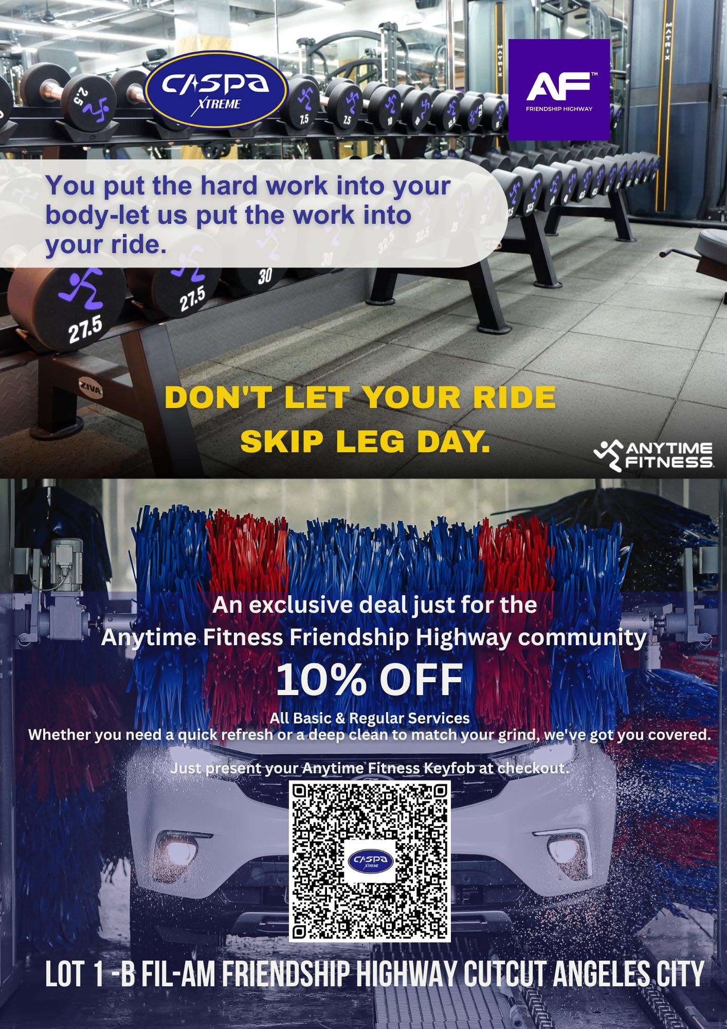 CASPA Xtreme and Anytime Fitness partnership 10 percent off graphic